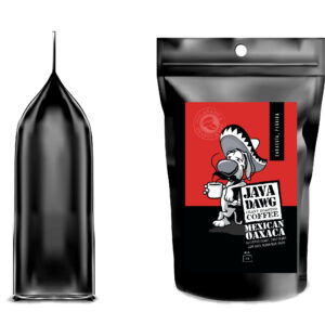Coffee bag with Java Dawg label for mexican oaxaca