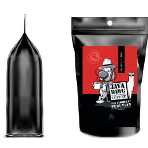 Coffee bag with Java Dawg "La Florida" peruvian coffee label.