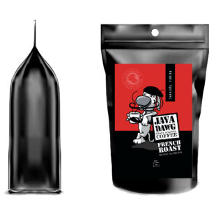 coffee bag with Java Dawg french roast label